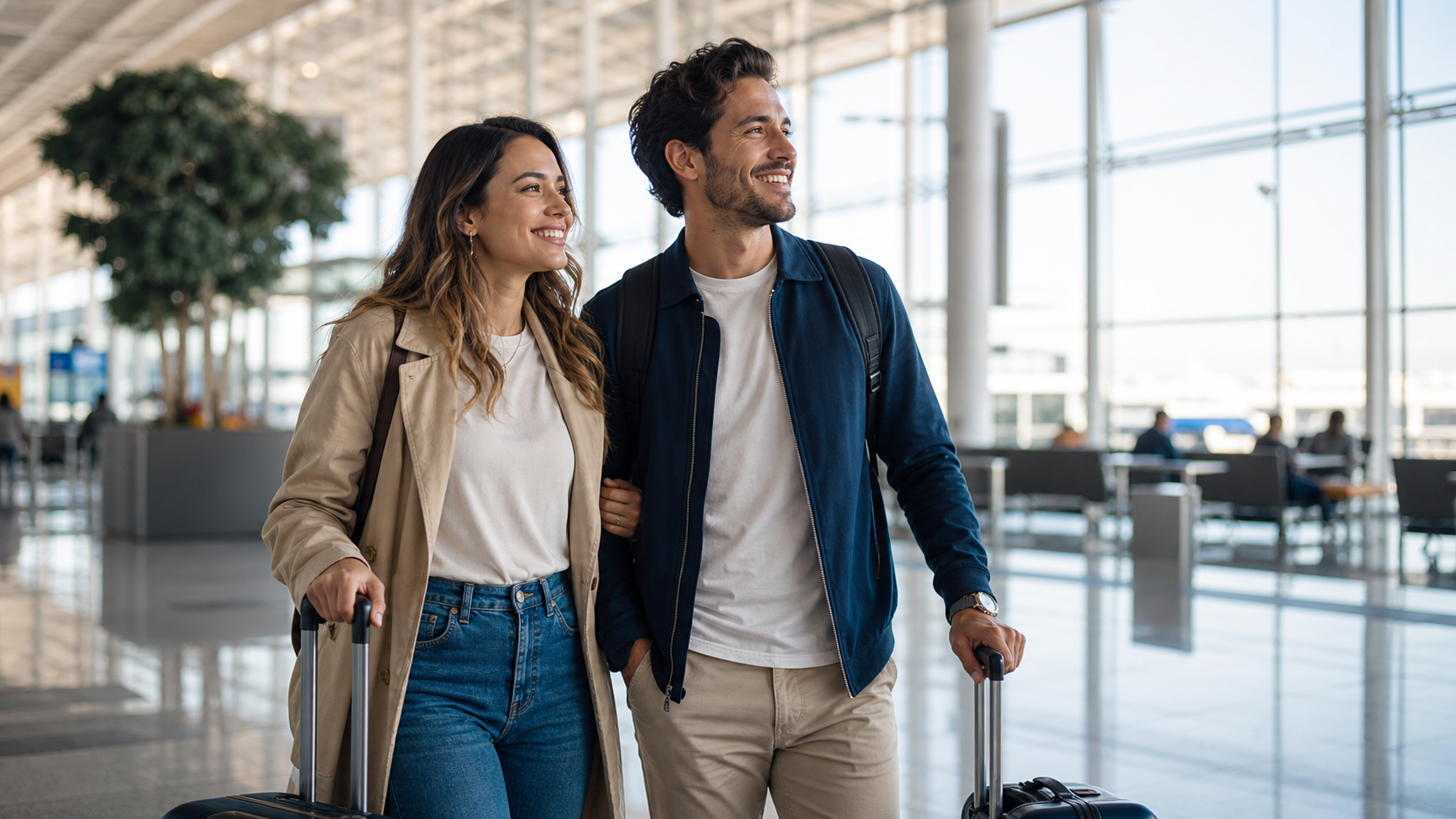 Casal viajando
